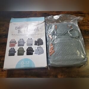 Gray Modern Quilted Baby Bag